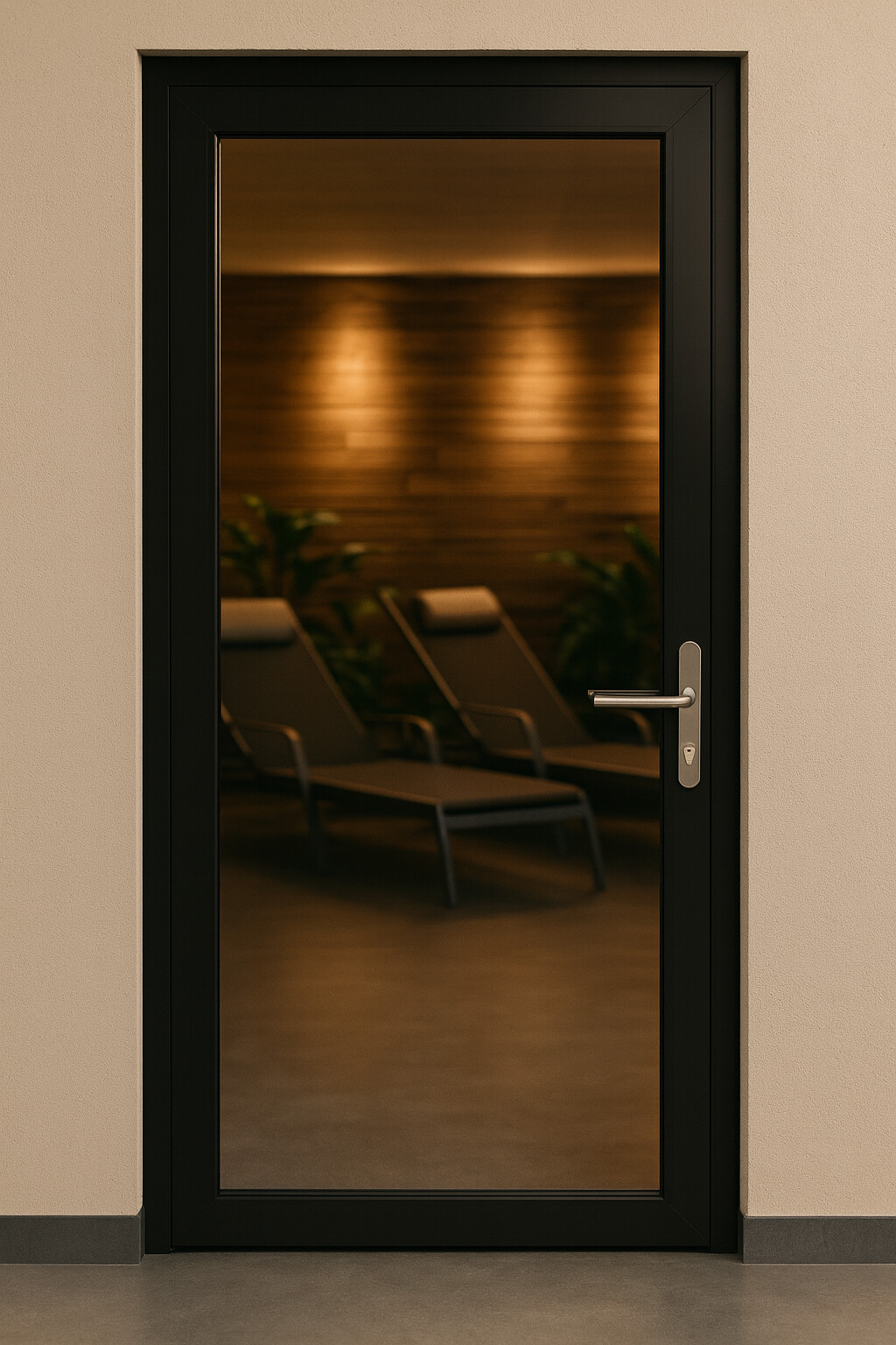 Алюминиевая дверь для сауны и SPA